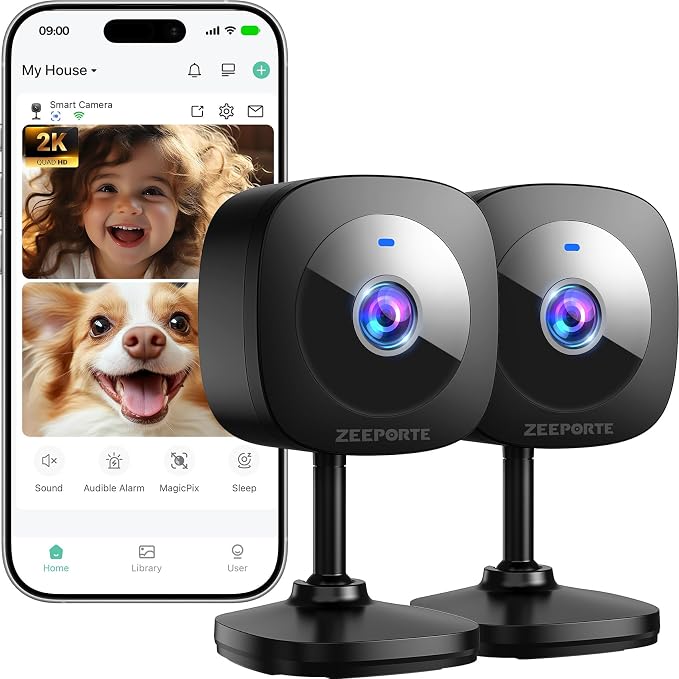 ZEEPORTE 2K Indoor Cameras for Home Security by ZEEPORTE+SECURITY