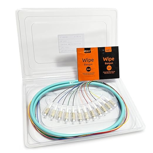 1.5m LC UPC 12 Fibers Multimode Bunch OM3 50/125 LC-UPC Fiber Pigtail by Bangun