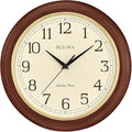 Bulova Atomic Time 2 Analog Wall Clock C5004 | 12.4" Wooden Frame, Sets Time by BulovaCorporation