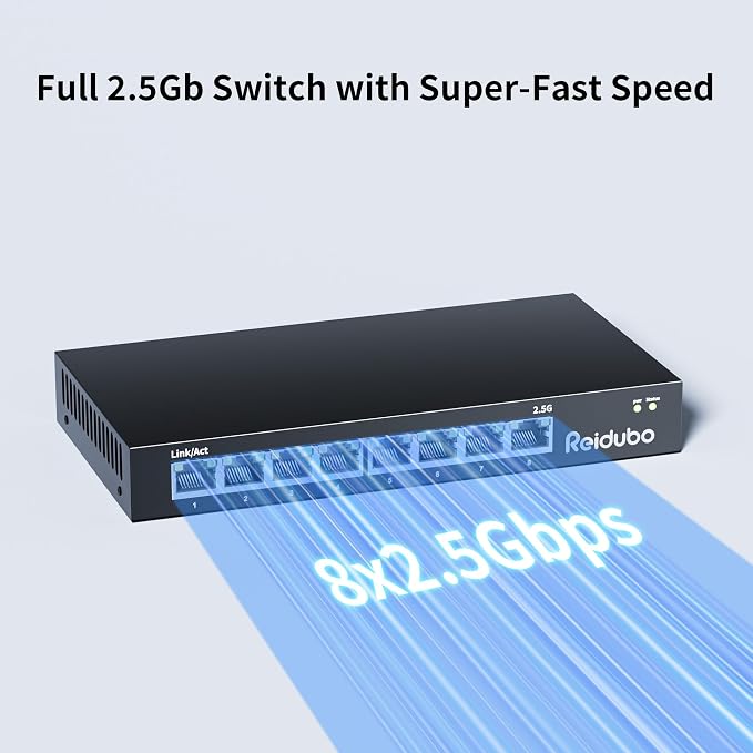 Ethernet Switch Unmanaged, 8 Port 2.5gb Switch, 60Gbps Switching Capacity - Image 3