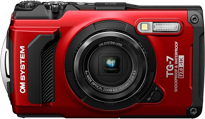 OM System OLYMPUS Tough TG-7 Red Underwater Camera, Waterproof, Freeze Proof by OMSYSTEM