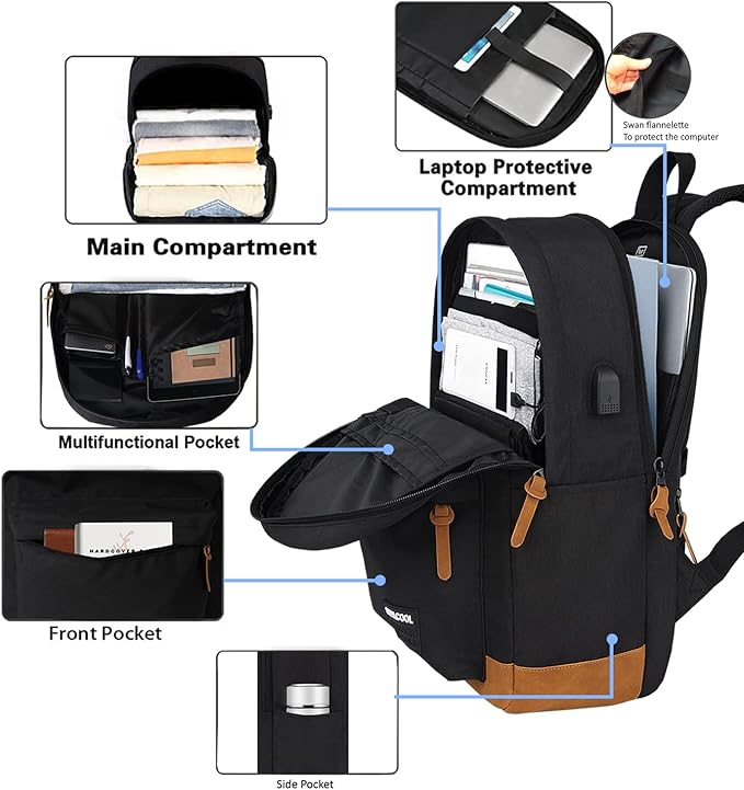 SUPACOOL Casual Laptop Backpack, Lunch bag, Pencil bag, School backpack - Image 6