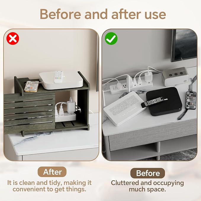 Wooden WiFi Router Storage Box Hider Shelf, Decorative Projector Box Hider Rack - Image 7