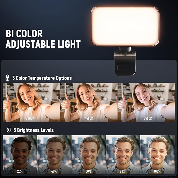 NEEWER Entry Level Version LED Selfie Light, Plastic Clip on Phone Fill Lighting - Image 4