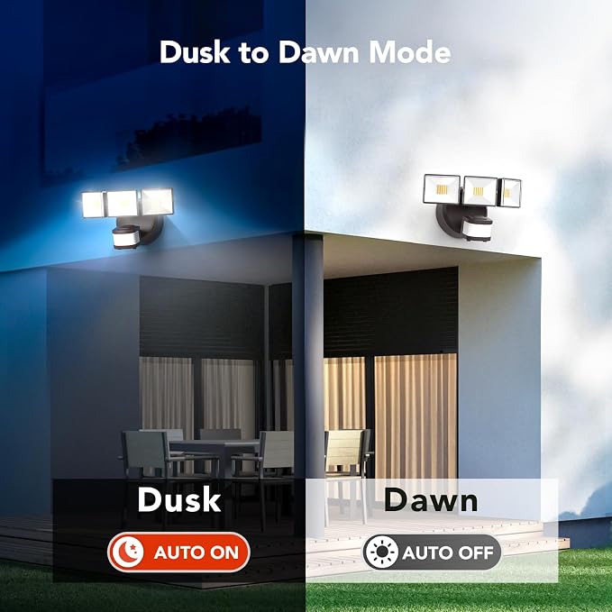 OREiN 4500LM/35W Flood Lights Outdoor, 180°/40FT Motion Sensor Outdoor Lights - Image 5