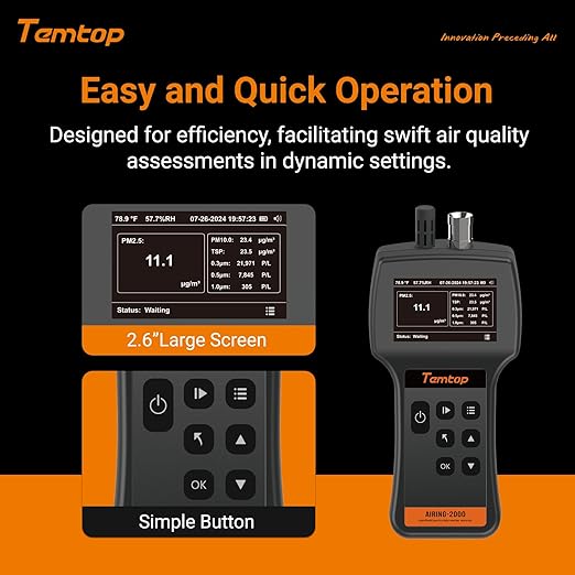 Temtop Handheld Particle Counter 0.3µm, 1.0µm Particulate Monitor PM2.5 - Image 2