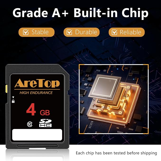 AreTop SD Card 4GB, 10 Pack Class 10 SDHC Memory Card, 10 Pack 4GB Full HD - Image 3