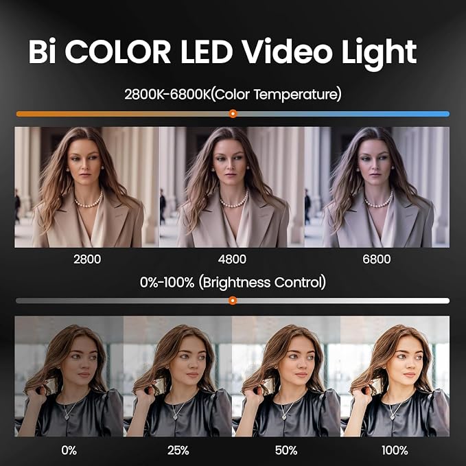 Walking Way Led 100W Video Camera Light Kit, 2800K-6800K Bi-Color Continuous - Image 3