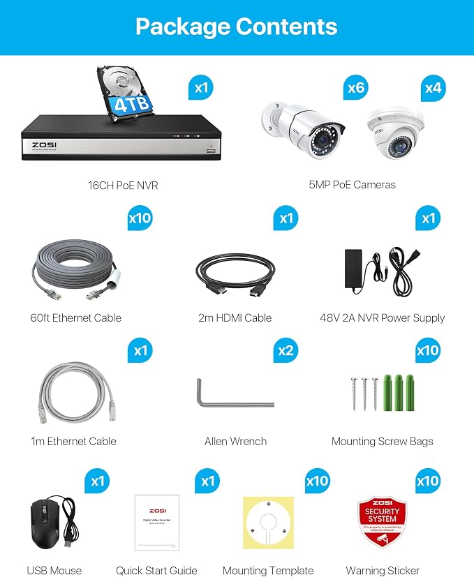 ZOSI 4K 16CH PoE Security Camera System - Image 9