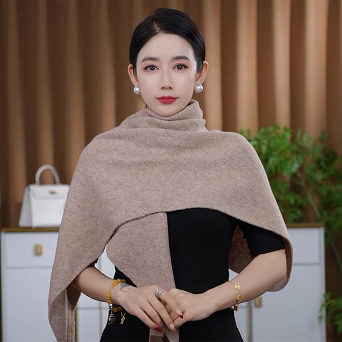 Shawls Wraps Women Triangle Sweater Scarf Warm Wool Blend Pashmina Cape Cold - Image 3