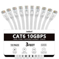 Jadaol Cat 6 Ethernet Cable 3ft 10-Pack, 10Gbps Support Cat8 Cat7 Network by Jadaol