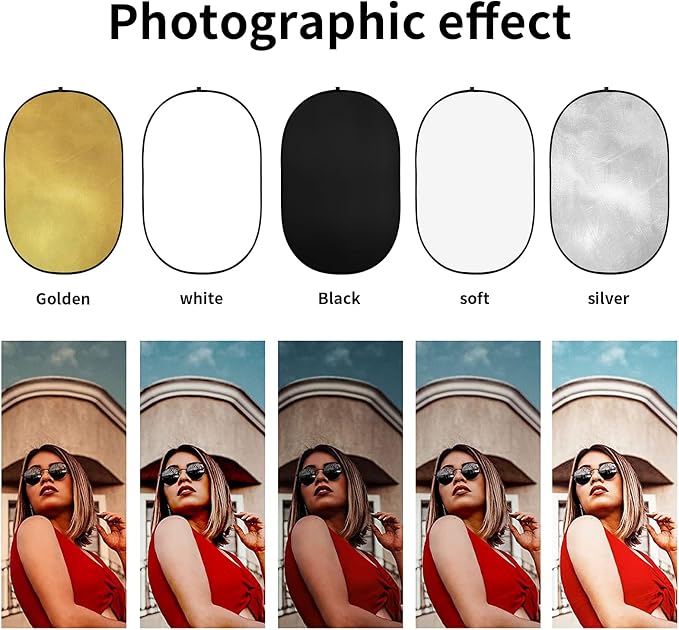Godox 59″x79″/150x200cm Collapsible Photography Light Reflector, 5-in-1 Oval - Image 2