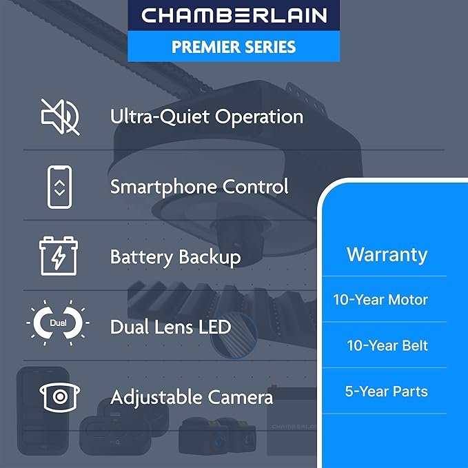 Chamberlain 1-1/4 HP Belt Drive Smart Garage Door Opener - Image 2