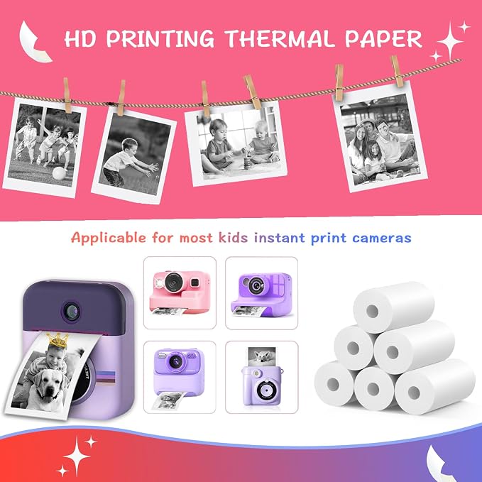 MIARALA 10 Rolls Instant Camera Refill Print Paper, HD Print Camera Paper Refill - Image 3