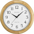 Bulova C5005 Wooden Atomic Analog Wall Clock | Automatically Sets Time | Large by BulovaCorporation