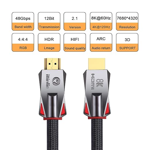 iBirdie 8K Fiber Optic HDMI Cable 100 Feet 31 Meter, Active Unidirectional Cord - Image 4
