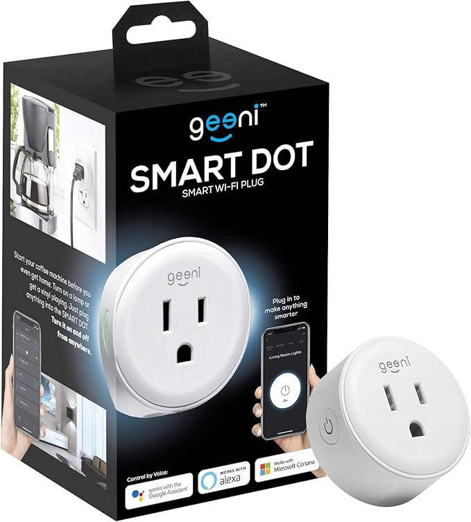 Geeni Dot Smart Plug with 2.4GHz WiFi Connectivity – 1-Pack Compact, by Geeni