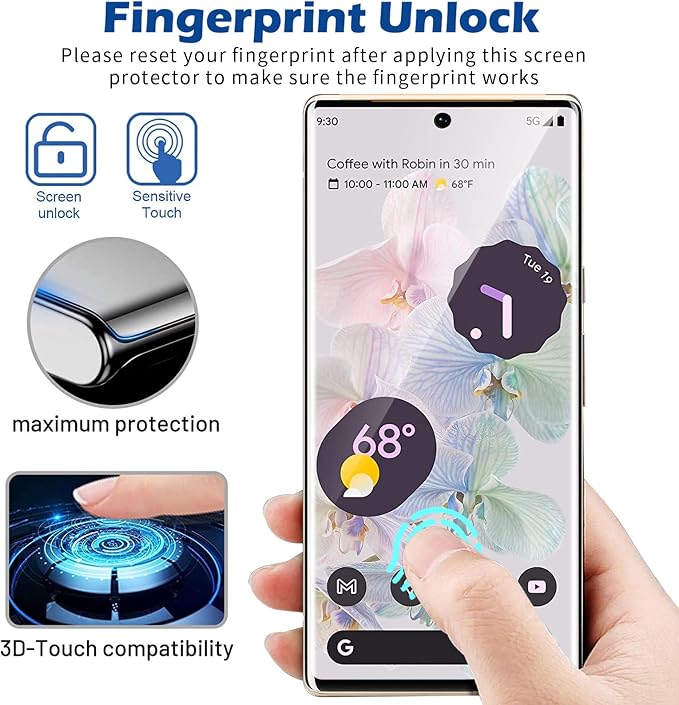 for Google Pixel 6 Pro Screen Protector, 9H Tempered Glass, Ultrasonic - Image 4