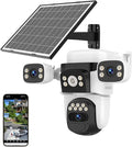 EVERSECU Solar Wireless Triple Lens WiFi PTZ Security Camera, Three Cameras in by EVERSECU