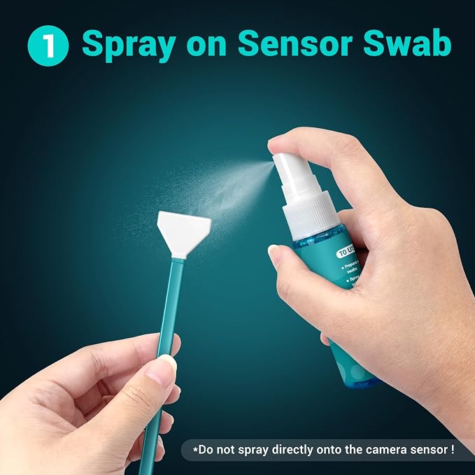 Aocii 20pcs Full Frame Camera Sensor Cleaning Kit, Lens Solution, 24mm Swab - Image 4