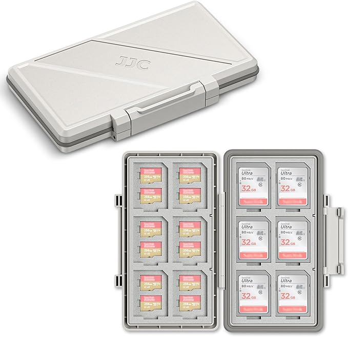 Grey 36 Slots Memory Card Case Water-Resistant Anti-Shock Memory Card Wallet by JJC