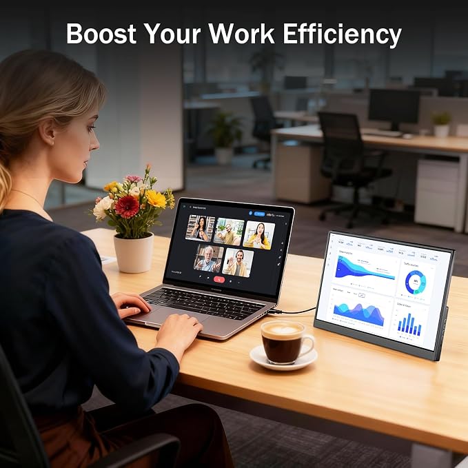 Portable Monitor 15.6 Inch 1080P FHD USB-C HDMI Ultra-Slim Travel Monitor - Image 4