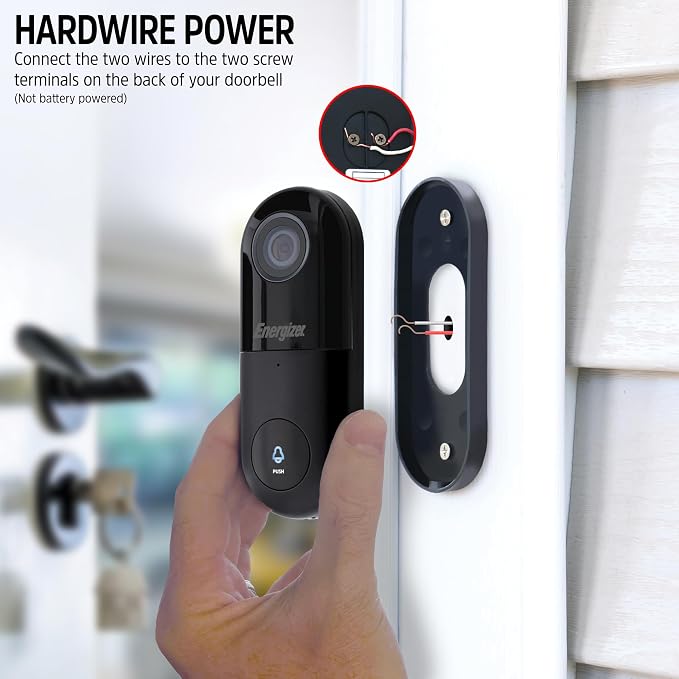 Energizer Smart 2K Doorbell & Chime, Wired Video Doorbell Security Camera - Image 2