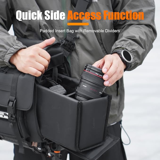 Cwatcun Camera Sling Bag, Waterproof Multifunction Photography Tactica Camera - Image 4