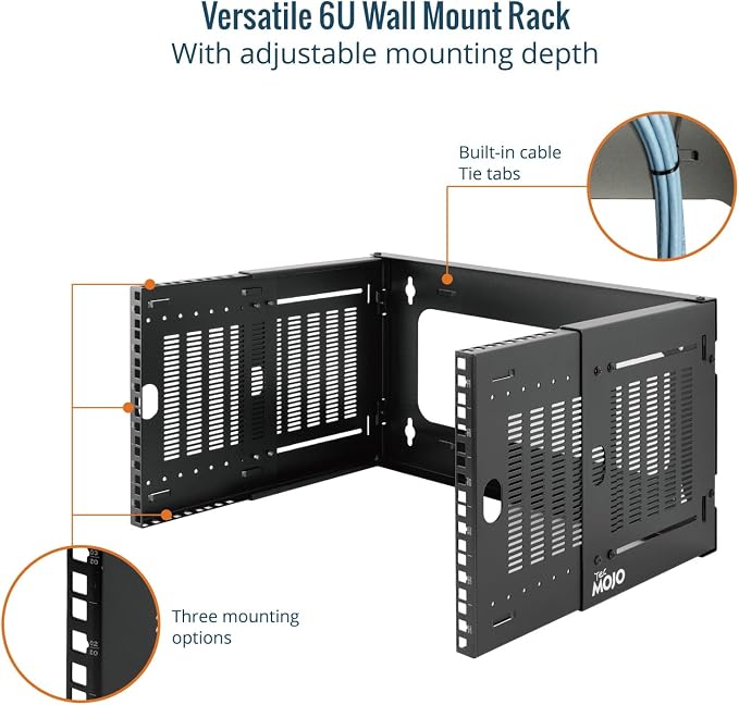 Tecmojo 6U Wall Mount Network Rack, Fits Shallow IT Equipments, 110 lbs Capacity - Image 5