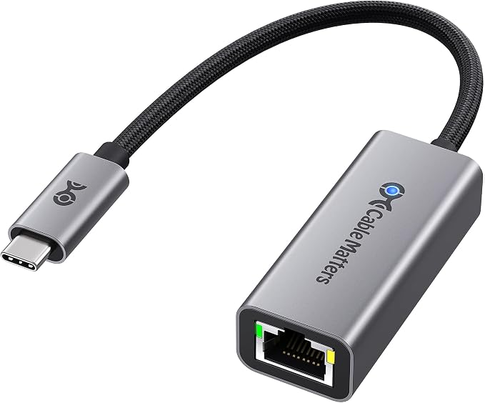Cable Matters USB C to Ethernet Adapter, Gigabit Ethernet to USB C Network by CableMatters