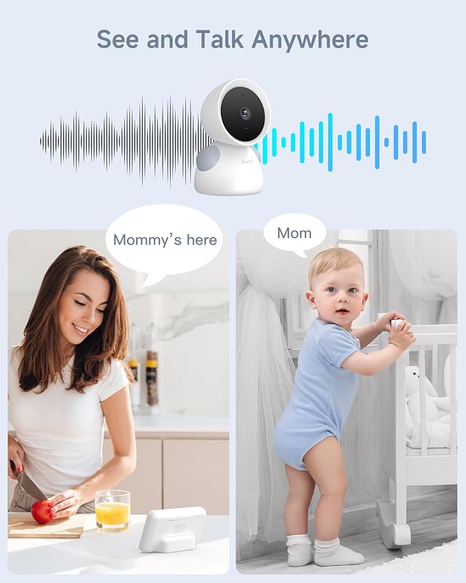 ARENTI Baby Monitor with 2 Cameras, 2K/3MP WiFi 6 Camera and Audio, 5-inch - Image 6