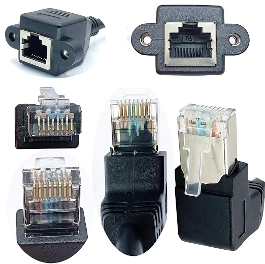 Cat 6 Ethernet Cable 90 Degree UP Angle RJ45 Male to Female Shielded Ethernet - Image 3
