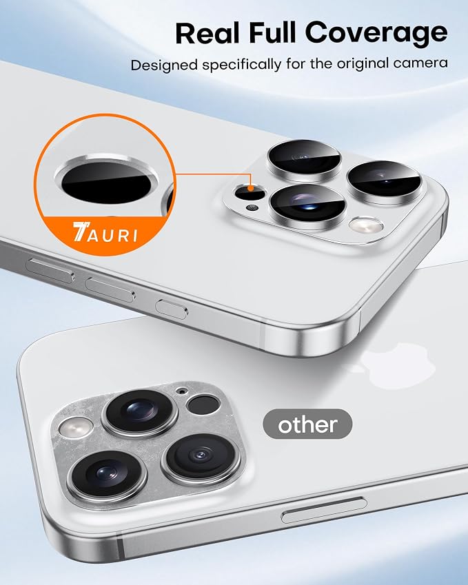 TAURI 2 Pack for iPhone 16 Pro Max/16 Pro Camera Lens Protector, Full Coverage - Image 6