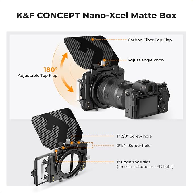 K&F CONCEPT Matte Box, DSLR Camera Matte Box - Image 2