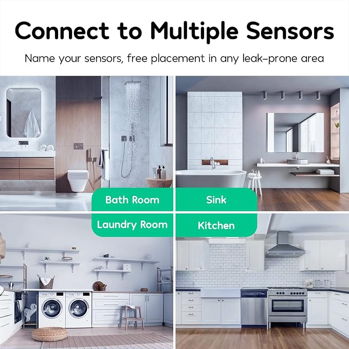 Winees WiFi Water Leak Detector, 3 Pack Water Sensors, Easy Set Up, 100M - Image 4