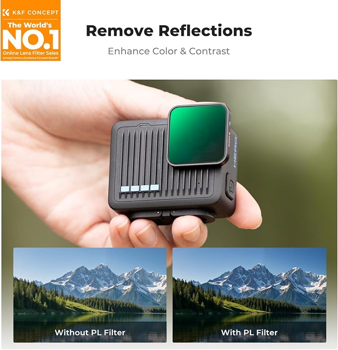 K&F CONCEPT ND PL Filter Set for GoPro Hero 4K Camera, 4 Pack PL ND4 ND8 ND16 - Image 2
