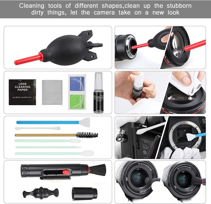 17-in-1 Camera Cleaning Kit for DSLR Cameras, - Image 5