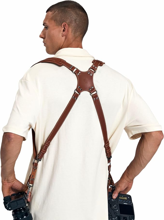 Padwa Lifestyle Tan Dual Camera Harness Strap - Image 5