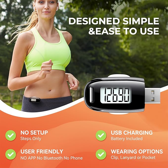 3D Pedometer for Walking, Simple Walking Step Counter - Image 3