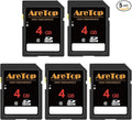 AreTop SD Card 4GB, 5 Pack Class 10 SDHC Memory Card, 5 Pack 4GB Full HD Video by AreTop