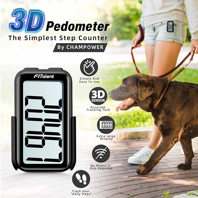 Pedometer for Walking Steps, 3D Accurate Simple Pedometer, Step Counter for Men - Image 2