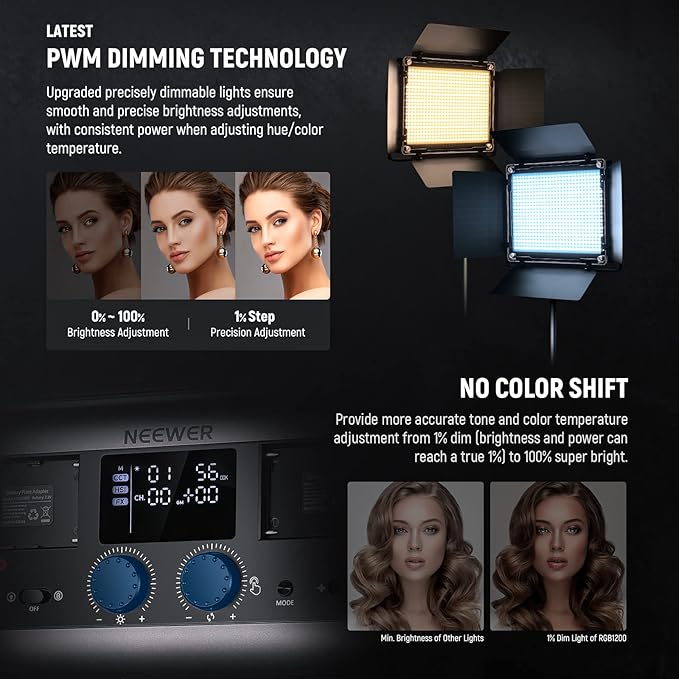 NEEWER 2 Pack RGB1200 LED Video Light - Image 3