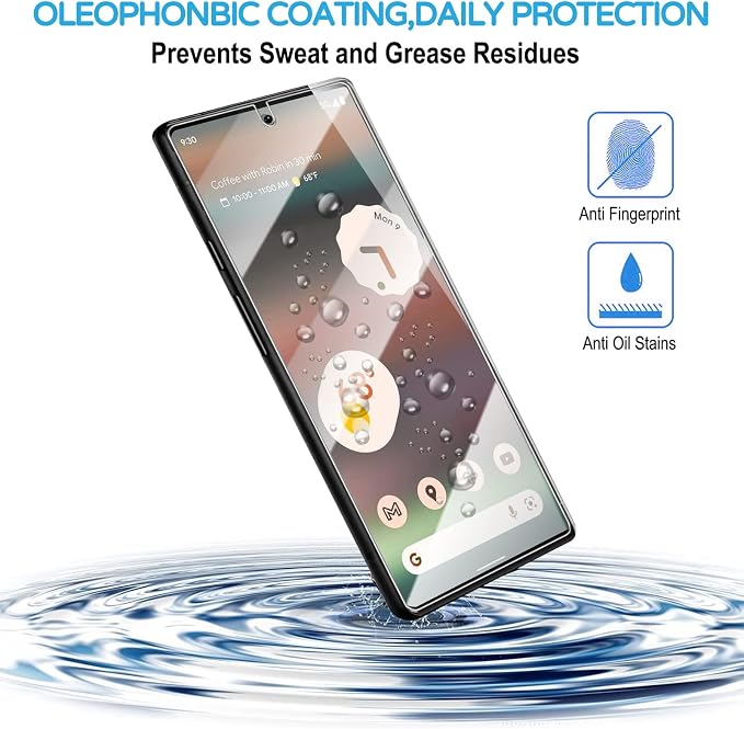 Glass Screen Protector for Google Pixel 6a 5G, 9H Tempered Glass, Fingerprint - Image 5