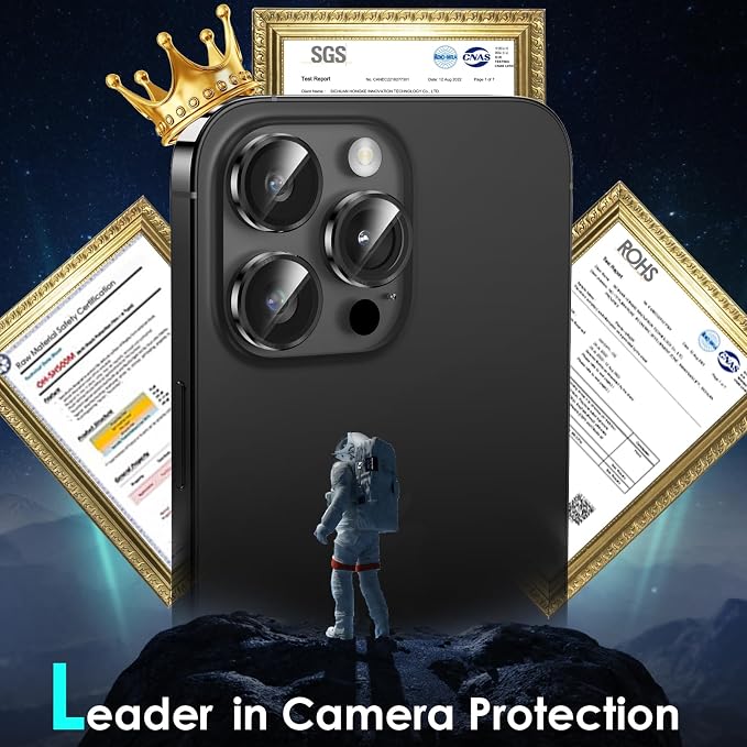 YWXTW Camera Lens Protector for iPhone 15 Pro/iPhone 15 Pro Max, Tempered Glass - Image 2