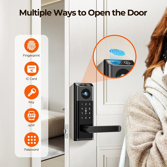Video Smart Lock with Camera & Doorbell, 5-in-1 Keyless Entry Door Lock with - Image 2