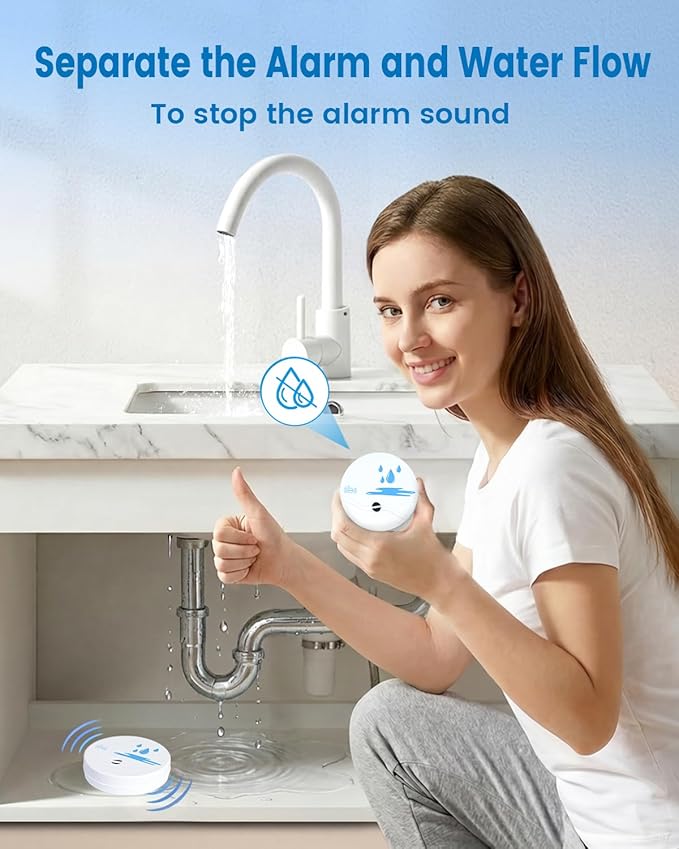 10 Pack Water Leak Detectors for Home, 100dB Waterproof Water Sensor Alarm Leak - Image 4