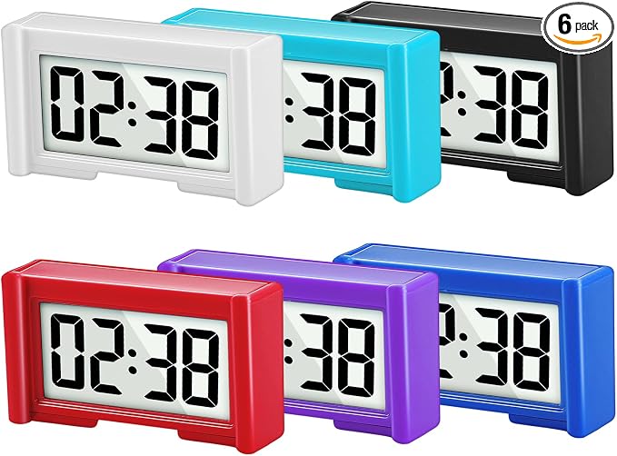YOUNGFLY 6PCS Small Digital Clock, Vehicle Adhesive Clock by YOUNGFLY