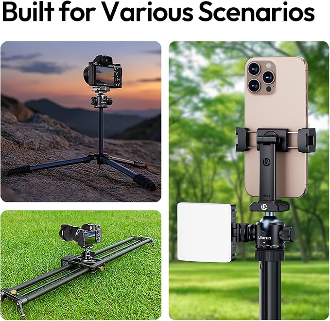 Ulanzi T100 Ball Head, Tripod Ball Head Mount 1/4 & 3/8 inch - Image 3