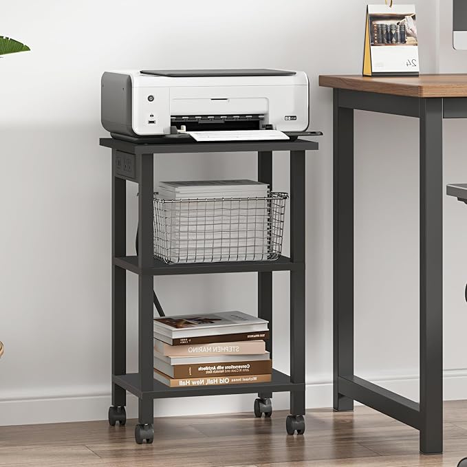 TUTOTAK 3 Tier Printer Stand, Rolling Printer Cart - Image 8