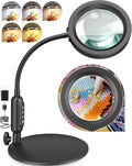 30X 10X Magnifying Glass with Light and Stand, 5 Color Modes Stepless Dimmable by ProfessionalDetailLighting